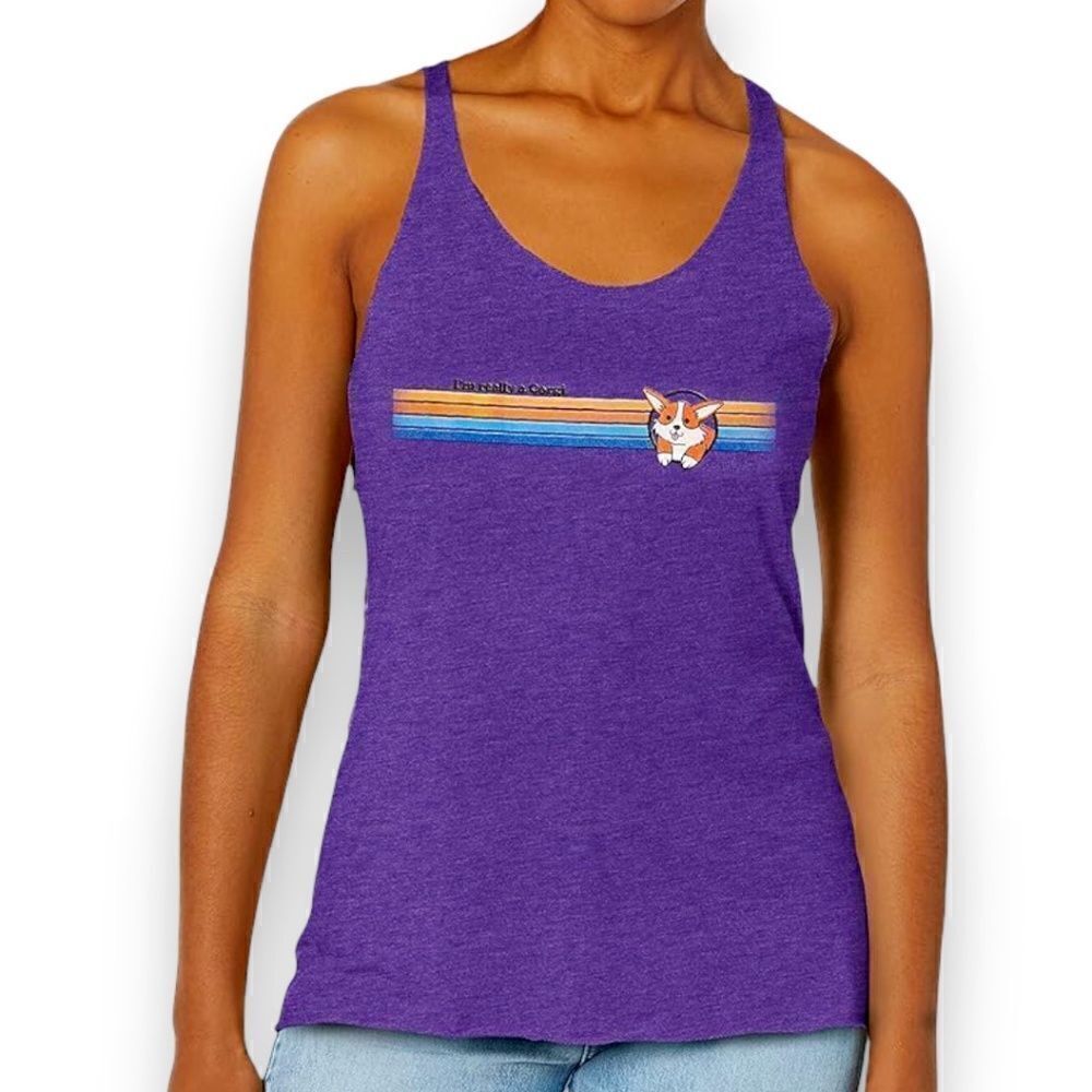 FIFTH SUN I’m Really A Corgi Racerback Tank in Purple Size XL NEW